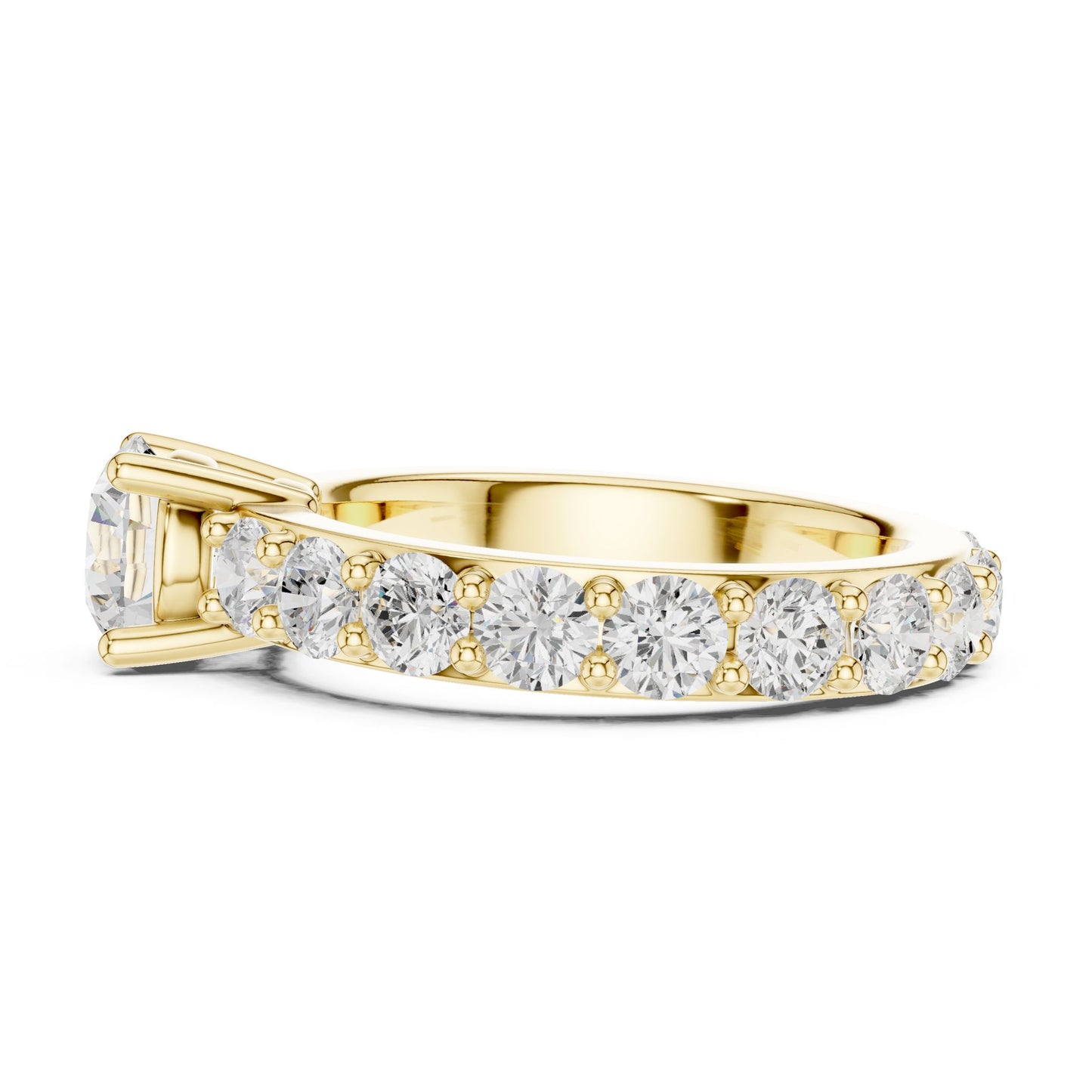 Round Lab Grown Diamond Pave Engagement Ring