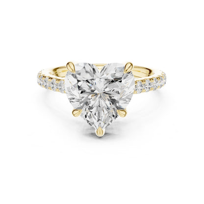 Round Lab Grown Diamond Pave Engagement Ring