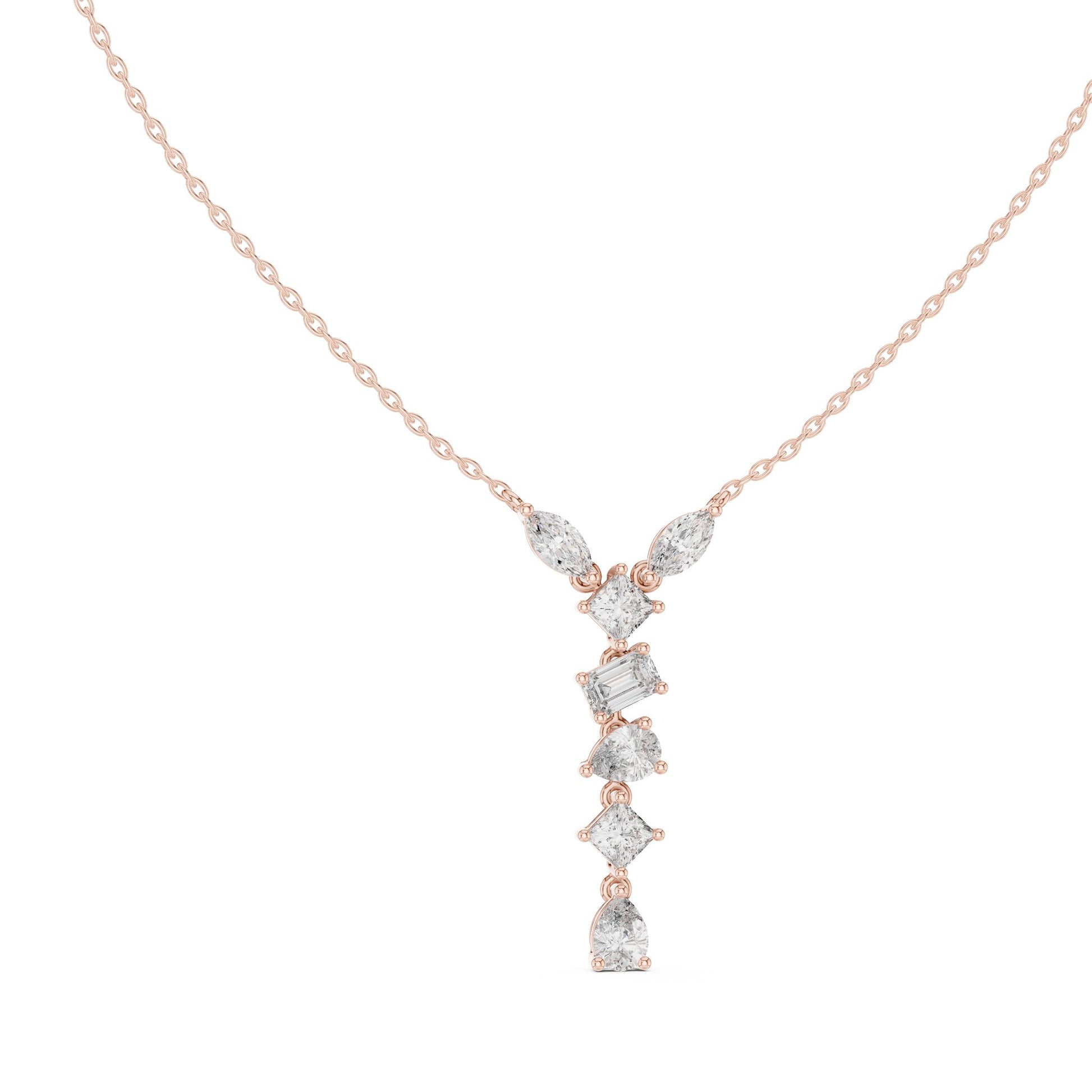 Round Lab Grown Diamond Side-Stone Pendant