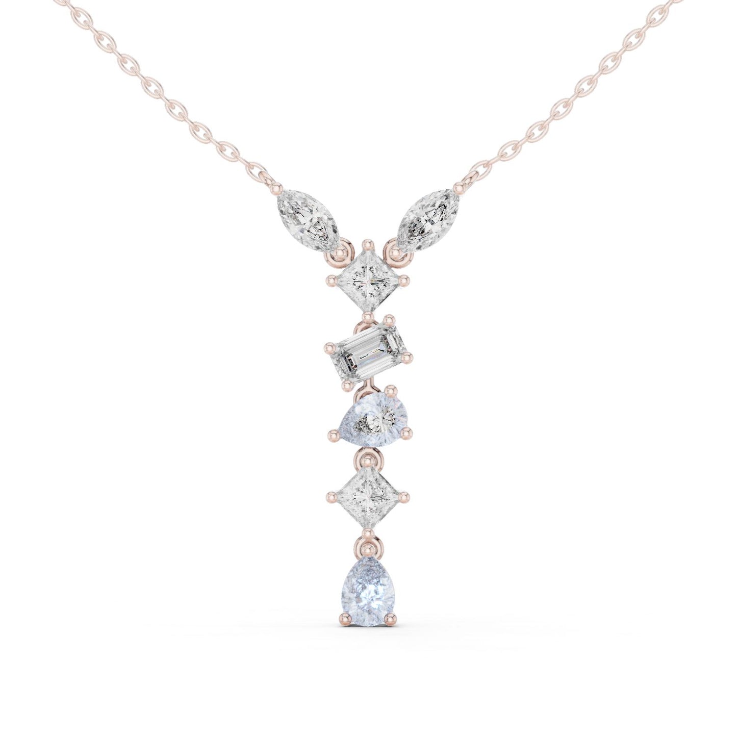 Round Lab Grown Diamond Side-Stone Pendant