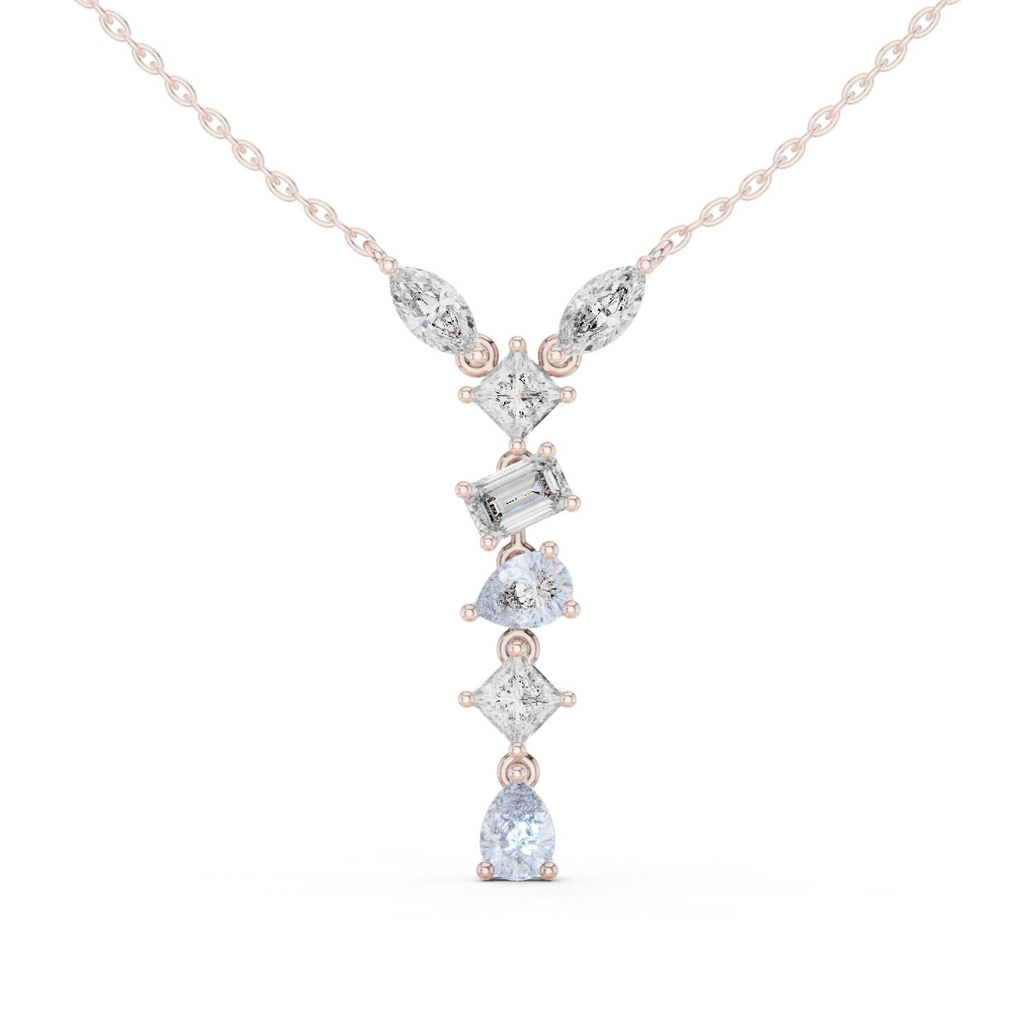 Round Lab Grown Diamond Side-Stone Pendant