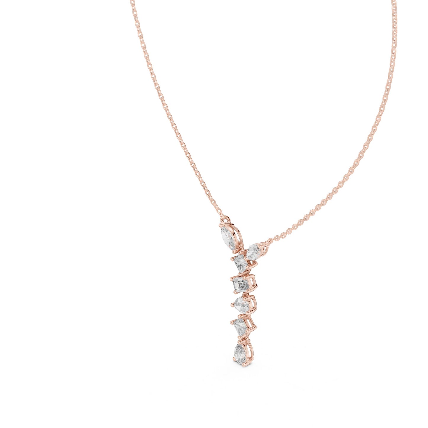 Round Lab Grown Diamond Side-Stone Pendant