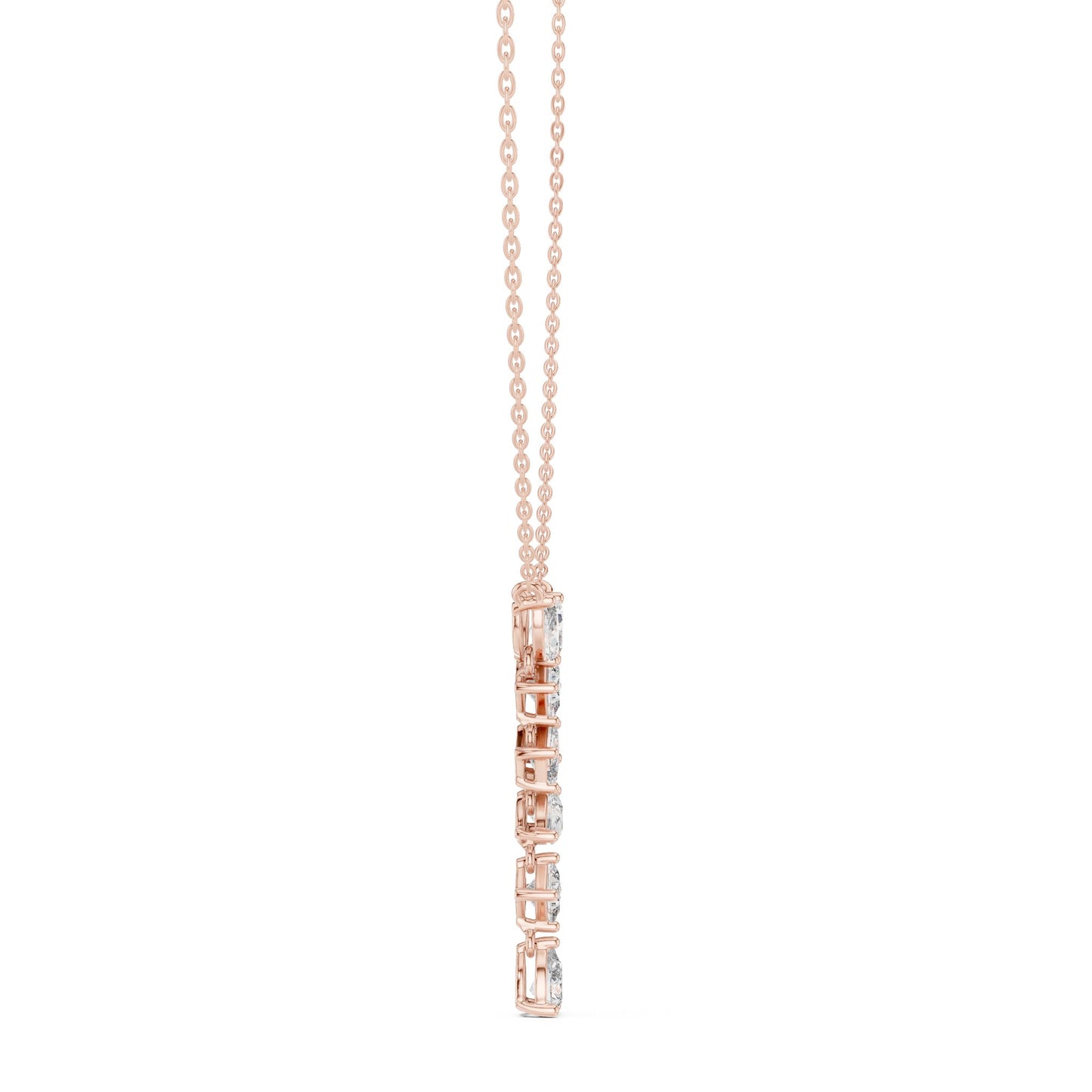 Round Lab Grown Diamond Side-Stone Pendant