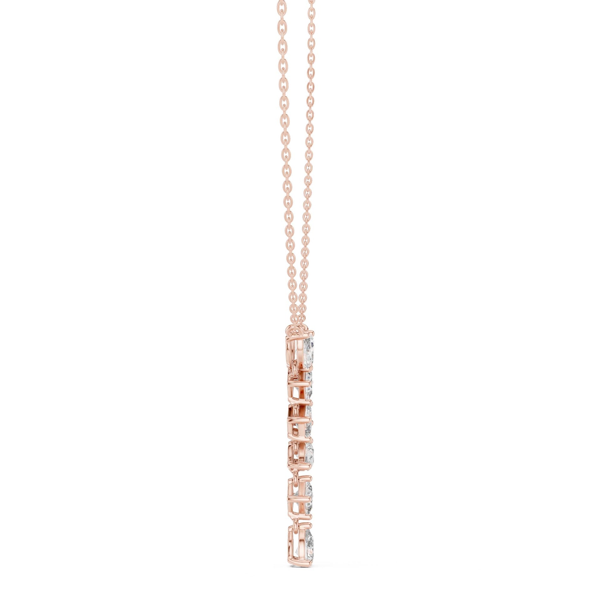 Round Lab Grown Diamond Side-Stone Pendant