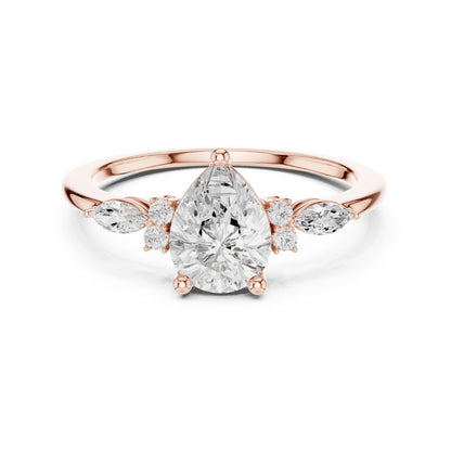 Women's Round Lab Grown Diamond Side-Stone Ring