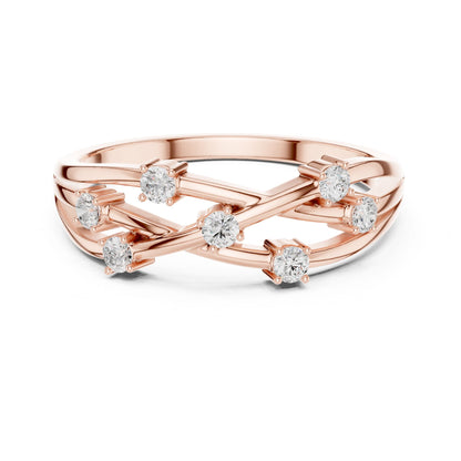 Women's Round Lab Grown Diamond Side-Stone Ring