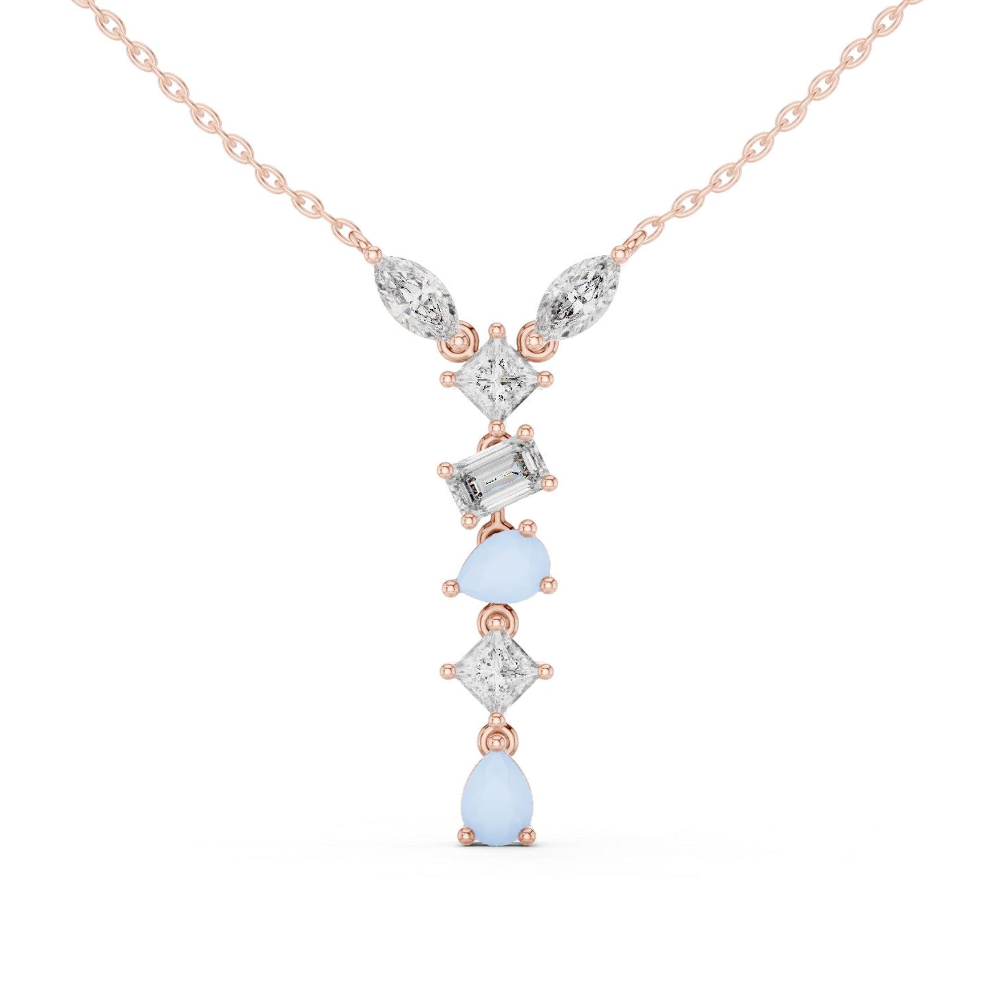 Round Lab Grown Diamond Side-Stone Pendant