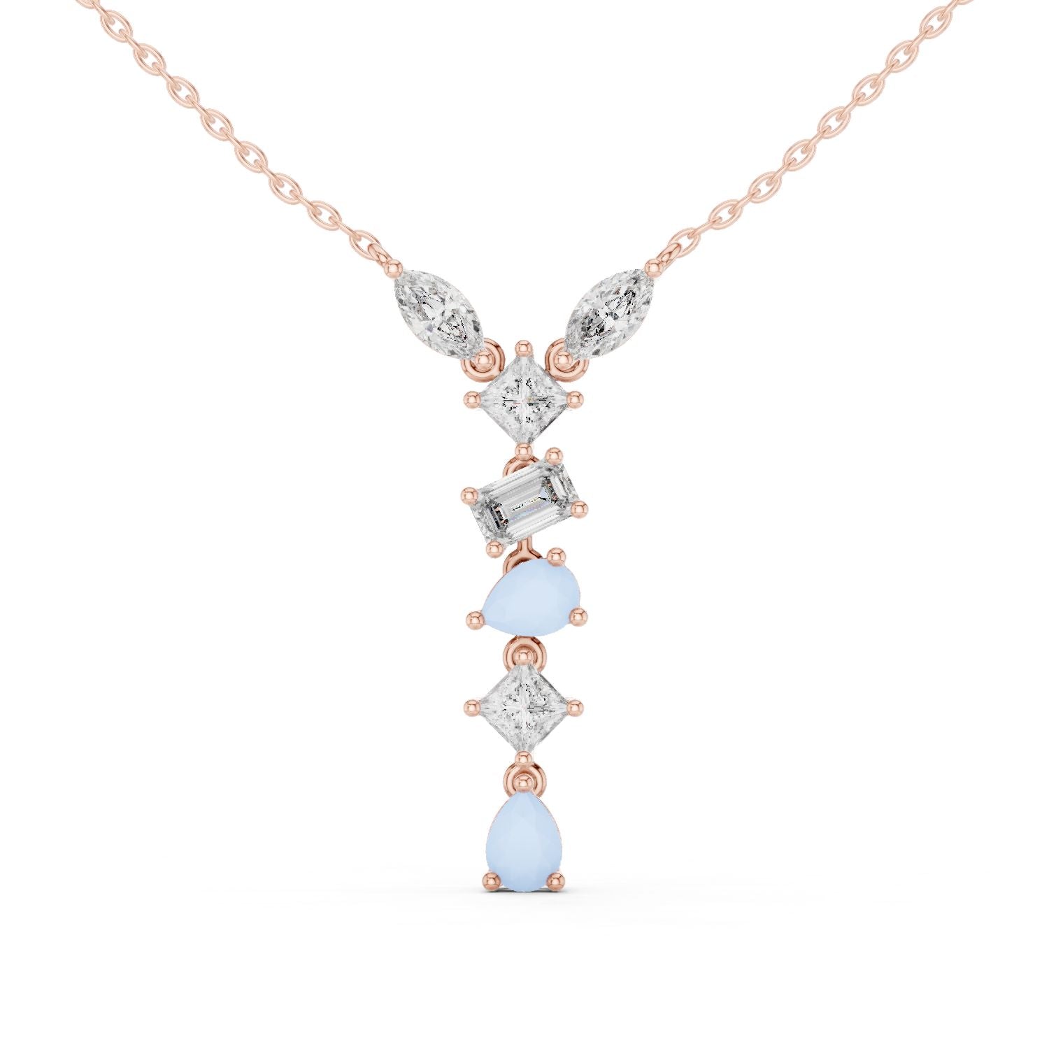 Round Lab Grown Diamond Side-Stone Pendant
