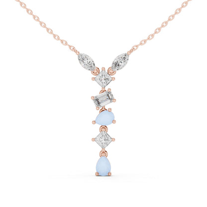 Round Lab Grown Diamond Side-Stone Pendant