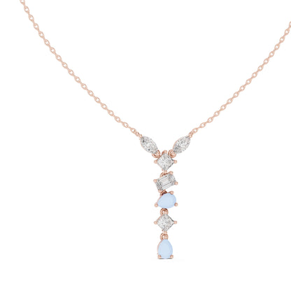 Round Lab Grown Diamond Side-Stone Pendant