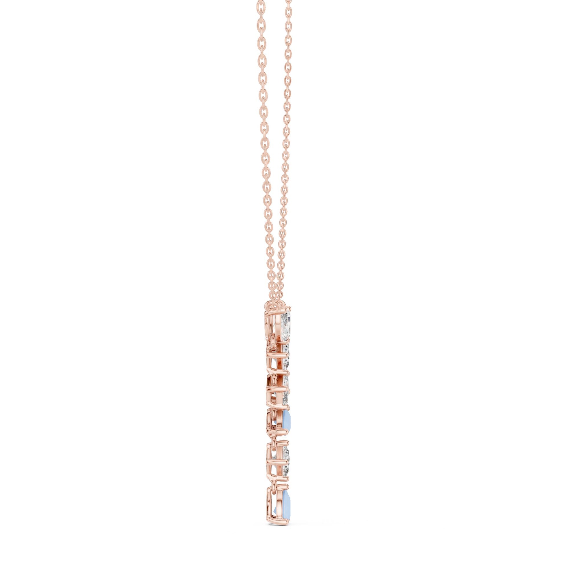 Round Lab Grown Diamond Side-Stone Pendant