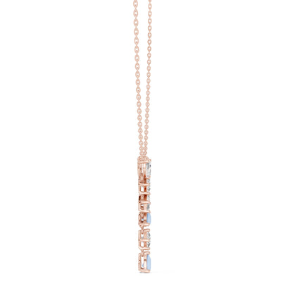 Round Lab Grown Diamond Side-Stone Pendant