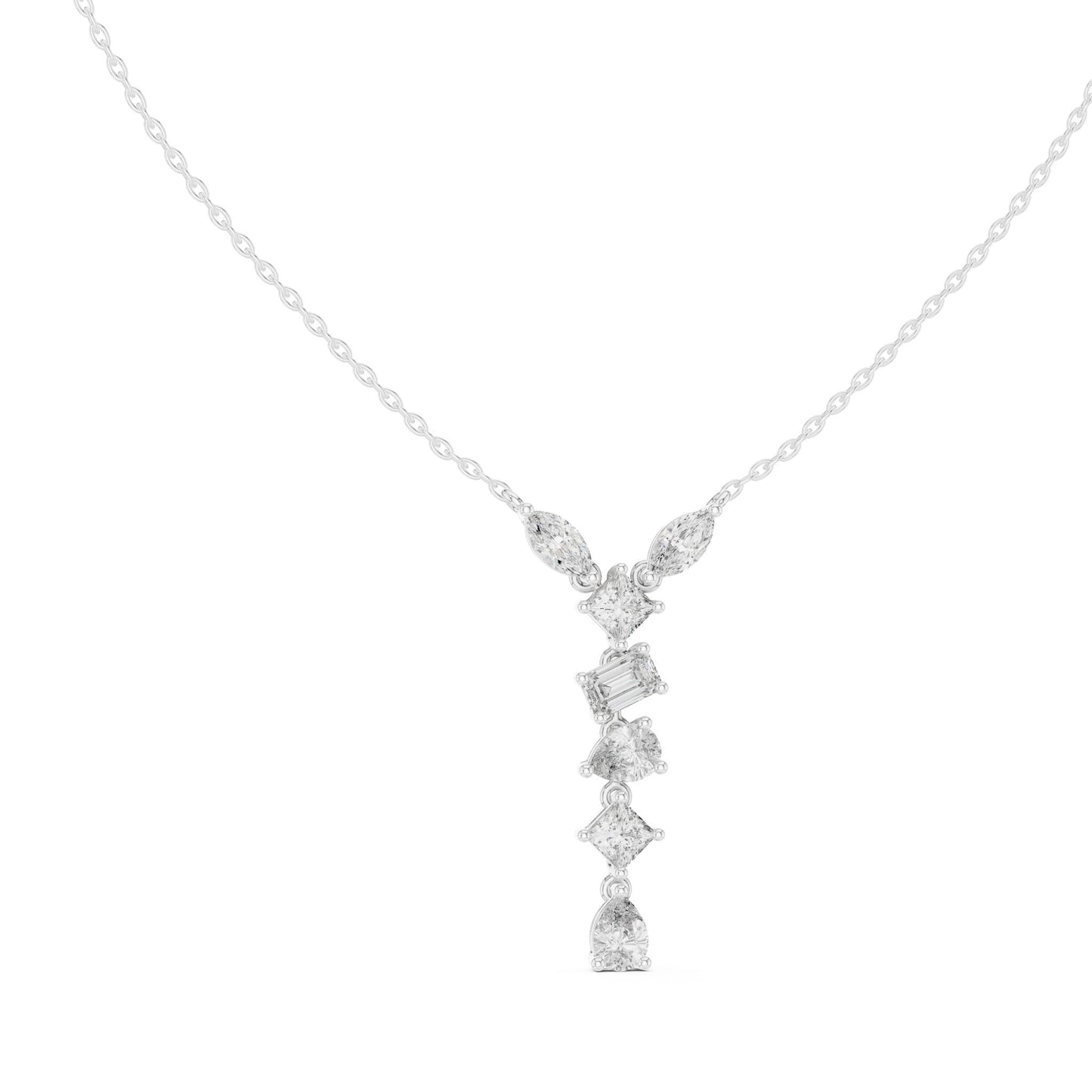 Round Lab Grown Diamond Side-Stone Pendant