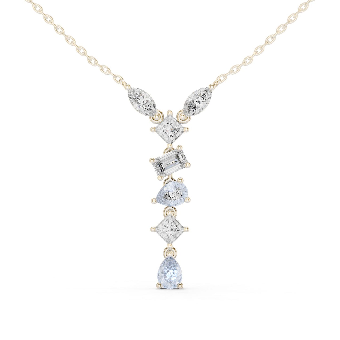 Round Lab Grown Diamond Side-Stone Pendant