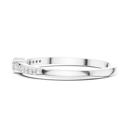 Round Lab Grown Diamond Side-Stone Engagement Ring