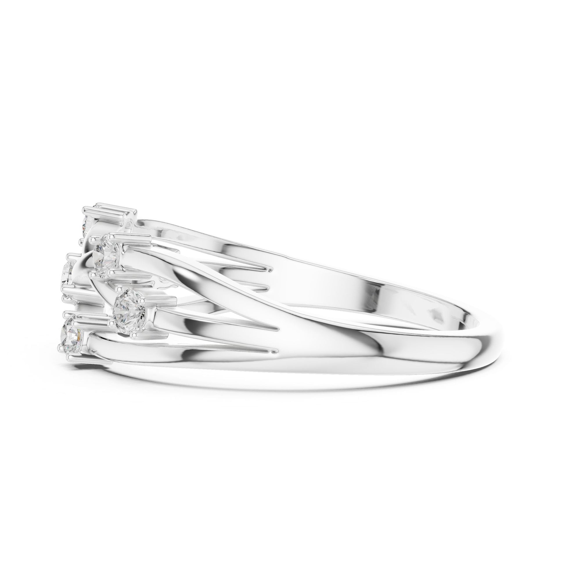 Women's Round Lab Grown Diamond Side-Stone Ring