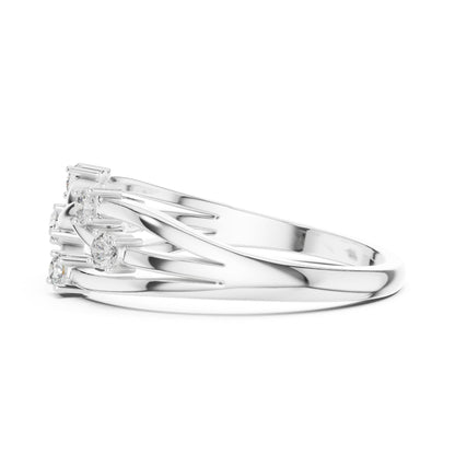 Women's Round Lab Grown Diamond Side-Stone Ring