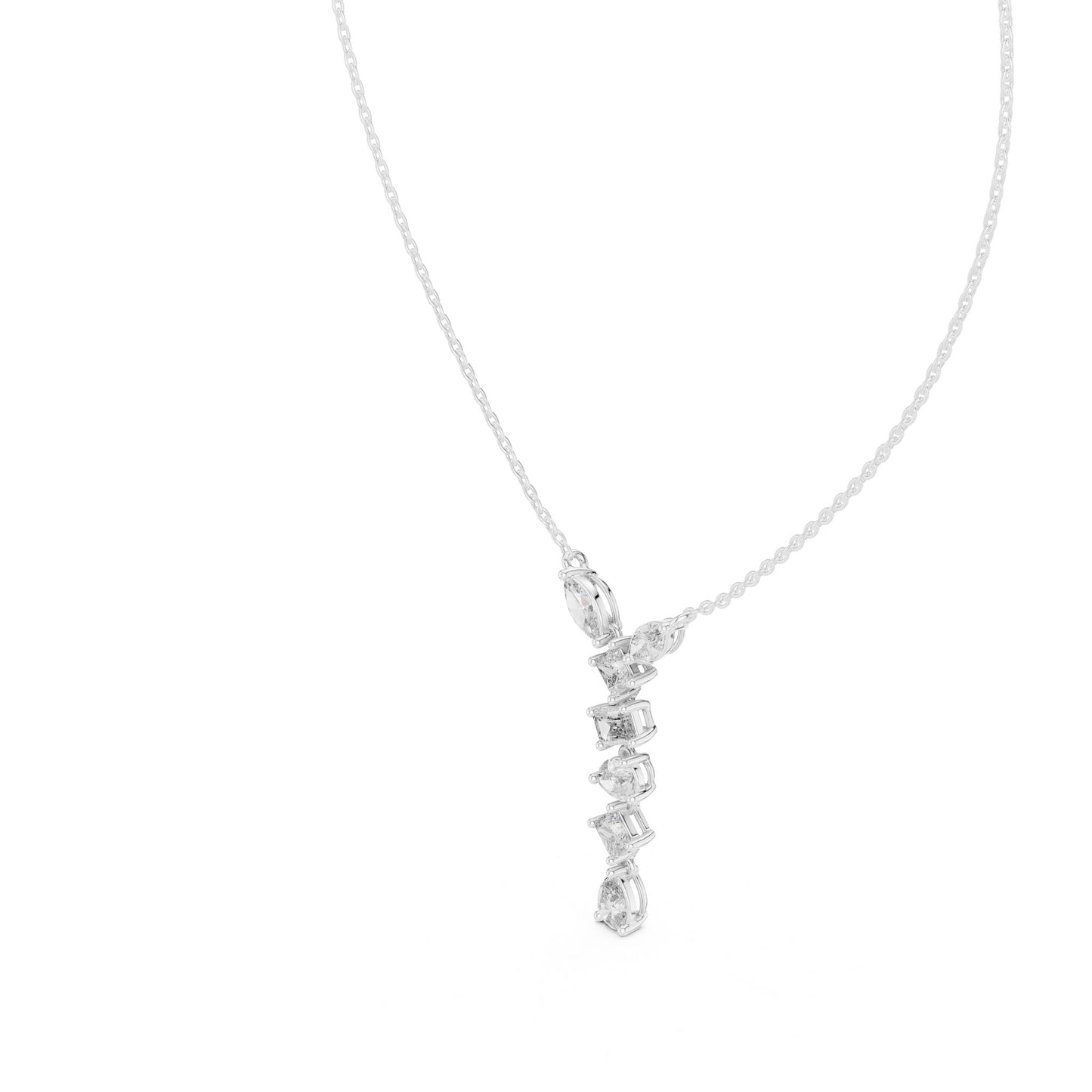 Round Lab Grown Diamond Side-Stone Pendant