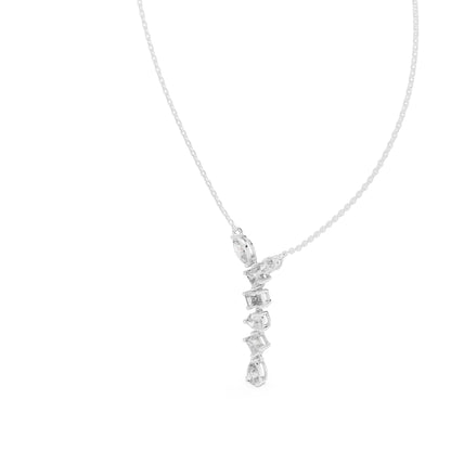 Round Lab Grown Diamond Side-Stone Pendant