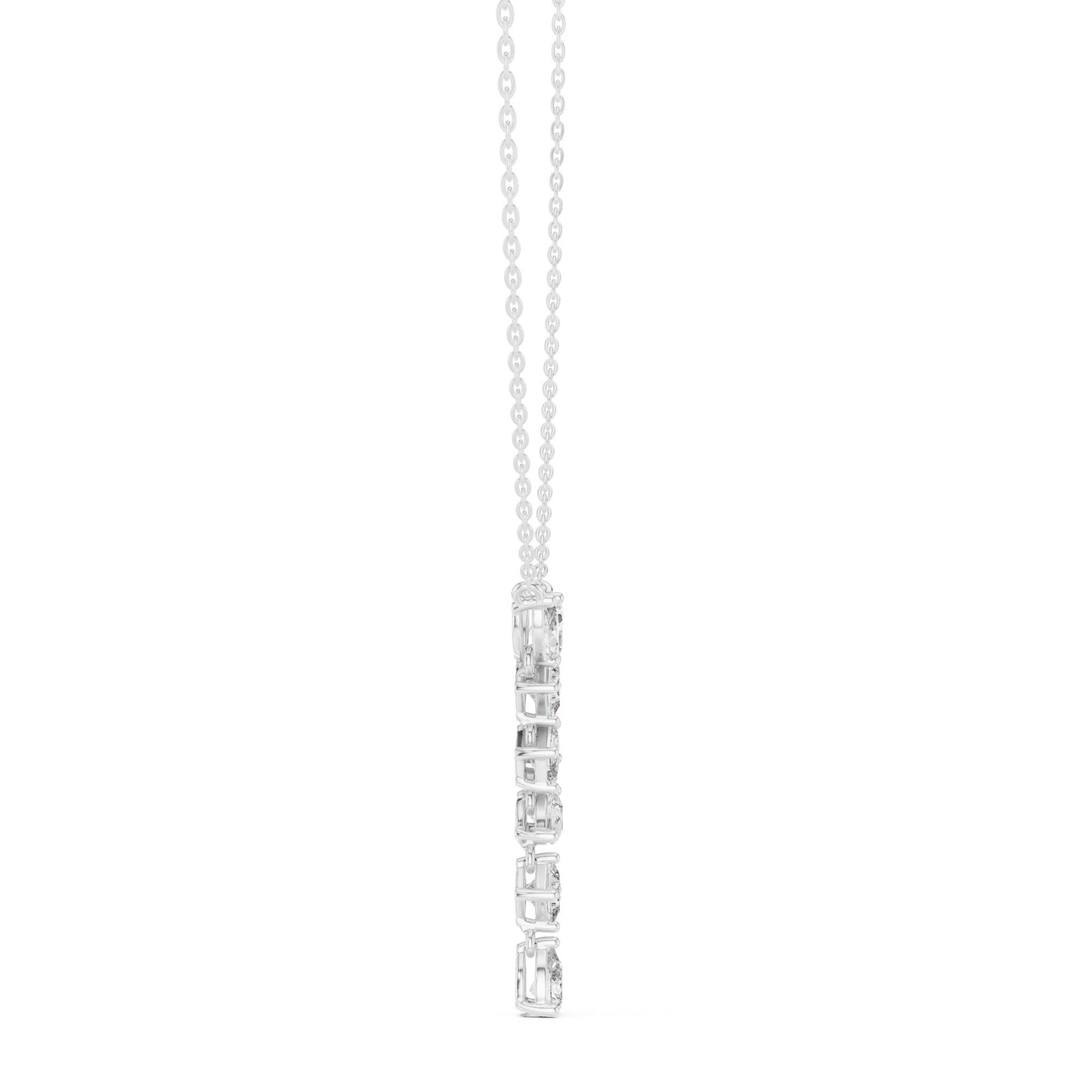 Round Lab Grown Diamond Side-Stone Pendant