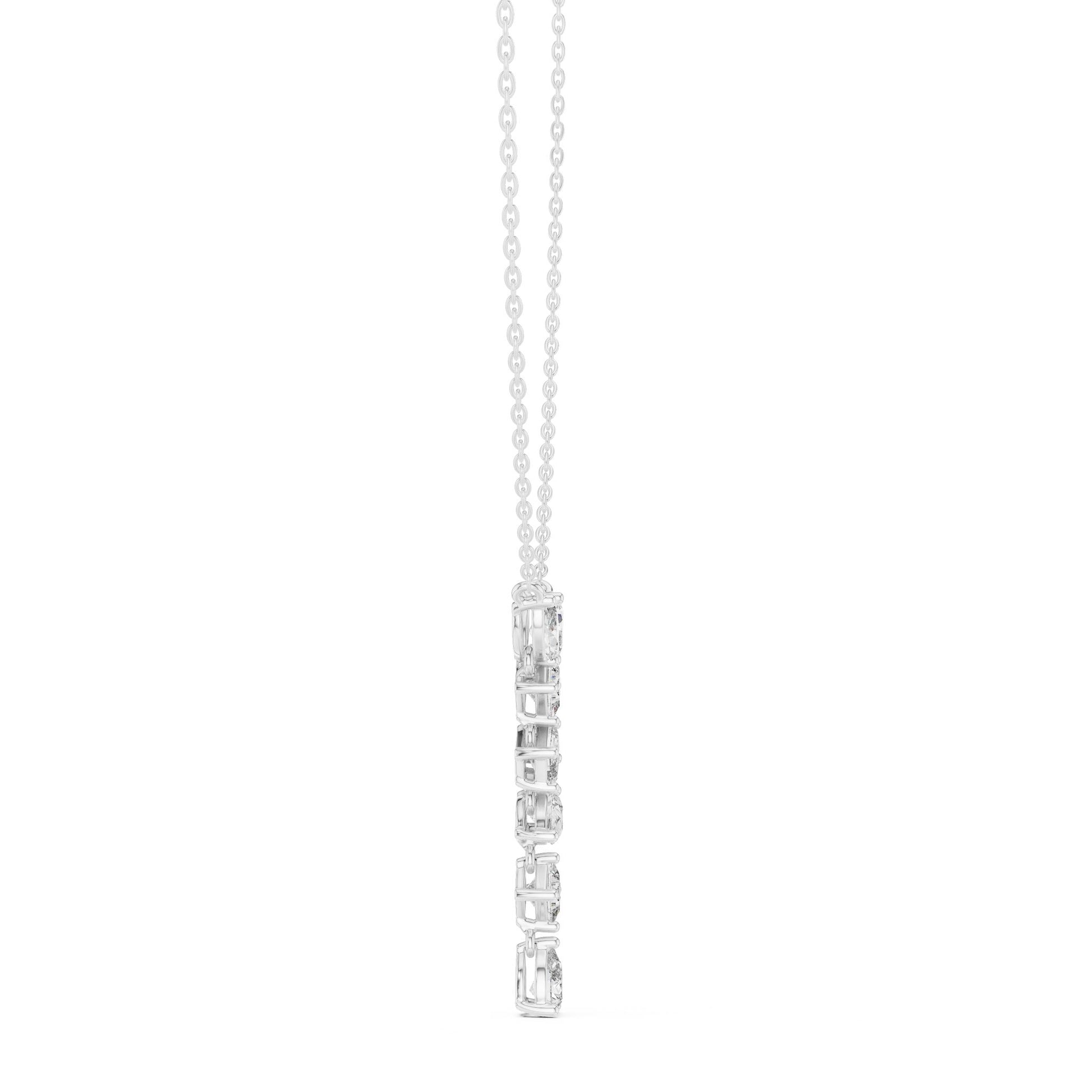 Round Lab Grown Diamond Side-Stone Pendant