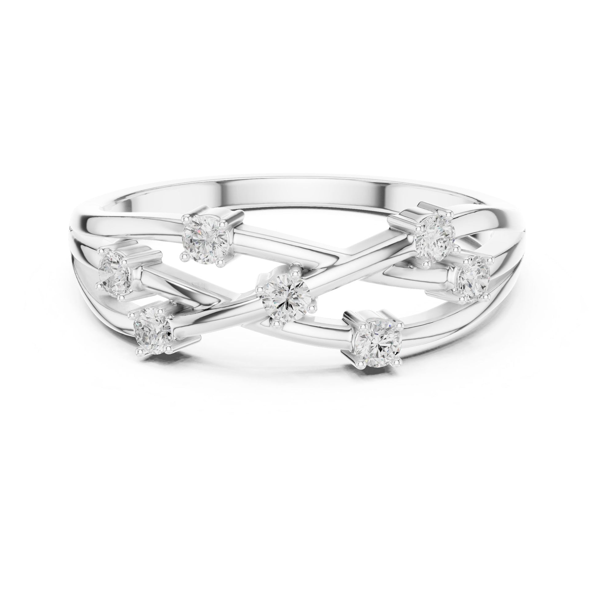Women's Round Lab Grown Diamond Side-Stone Ring