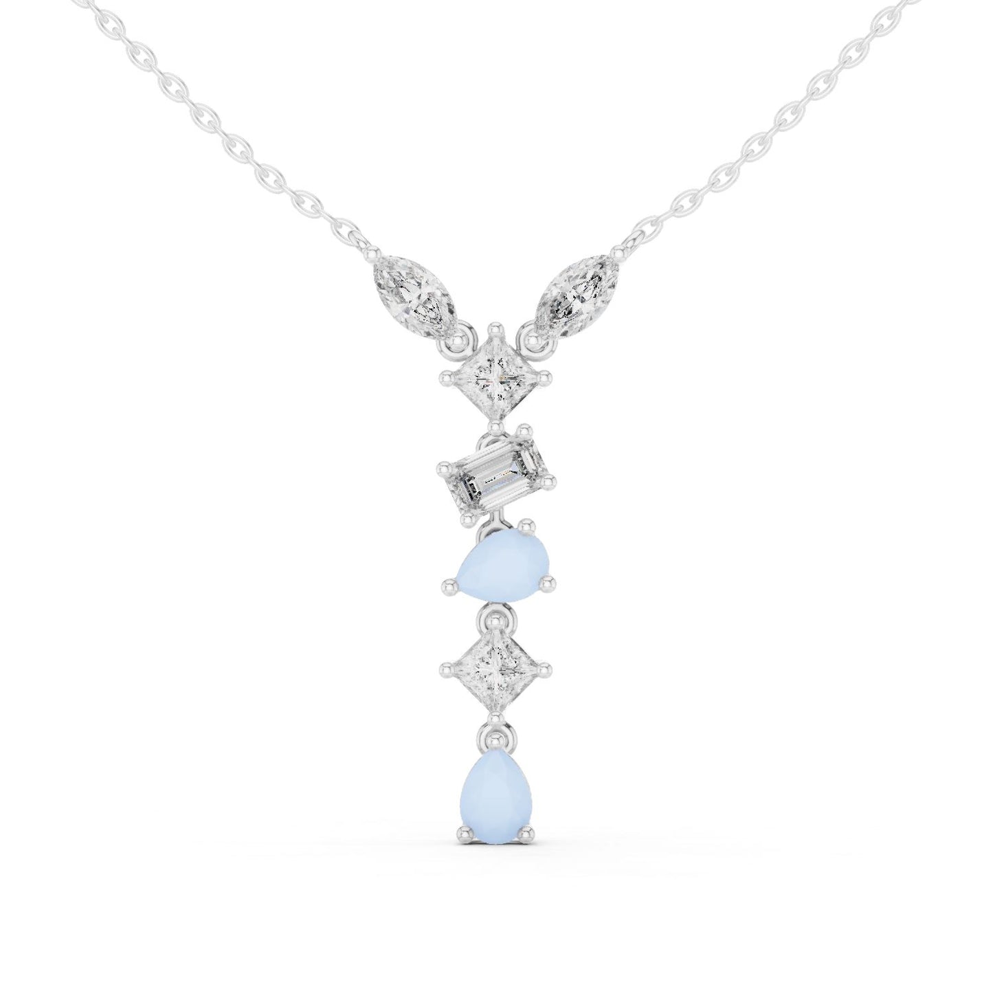 Round Lab Grown Diamond Side-Stone Pendant