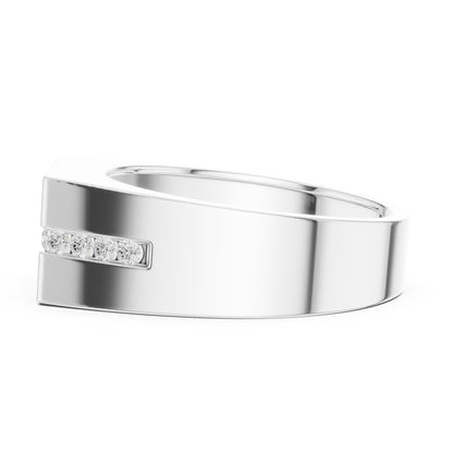 Men's Round Lab Grown Diamond Side-Stone Ring