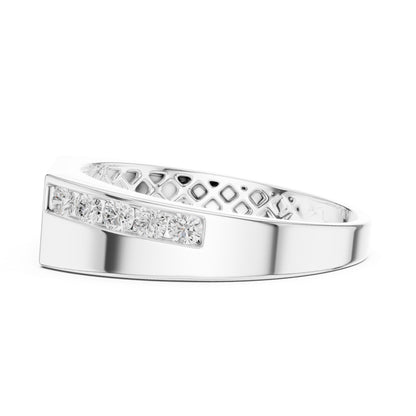 Men's Round Lab Grown Diamond Side-Stone Ring