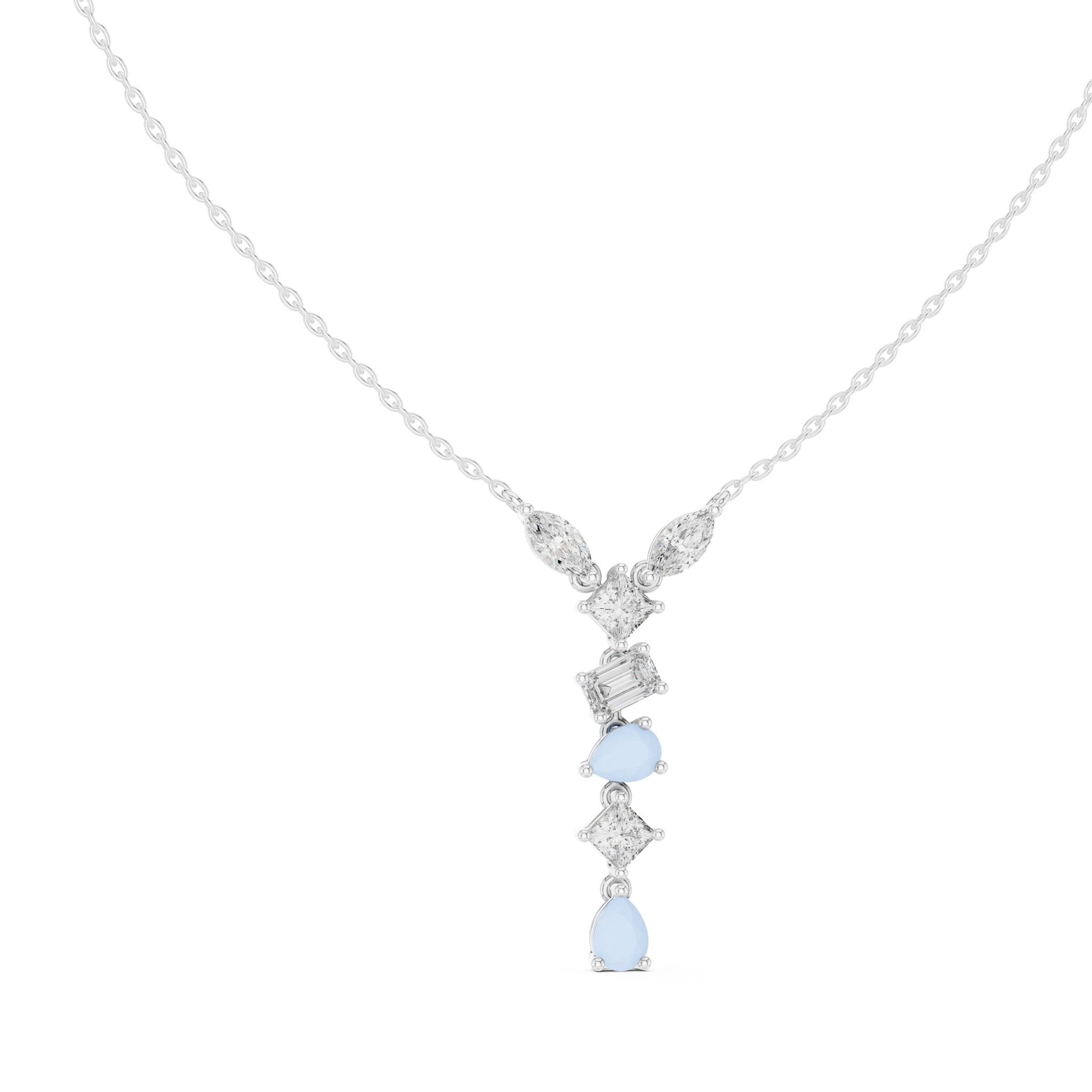 Round Lab Grown Diamond Side-Stone Pendant