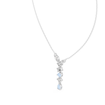 Round Lab Grown Diamond Side-Stone Pendant