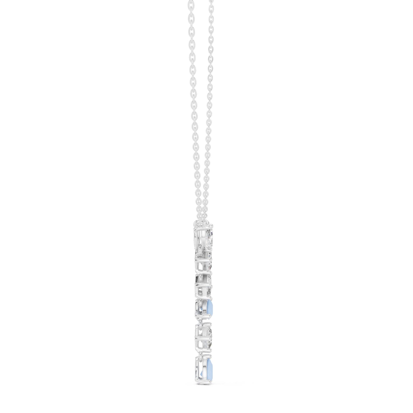 Round Lab Grown Diamond Side-Stone Pendant