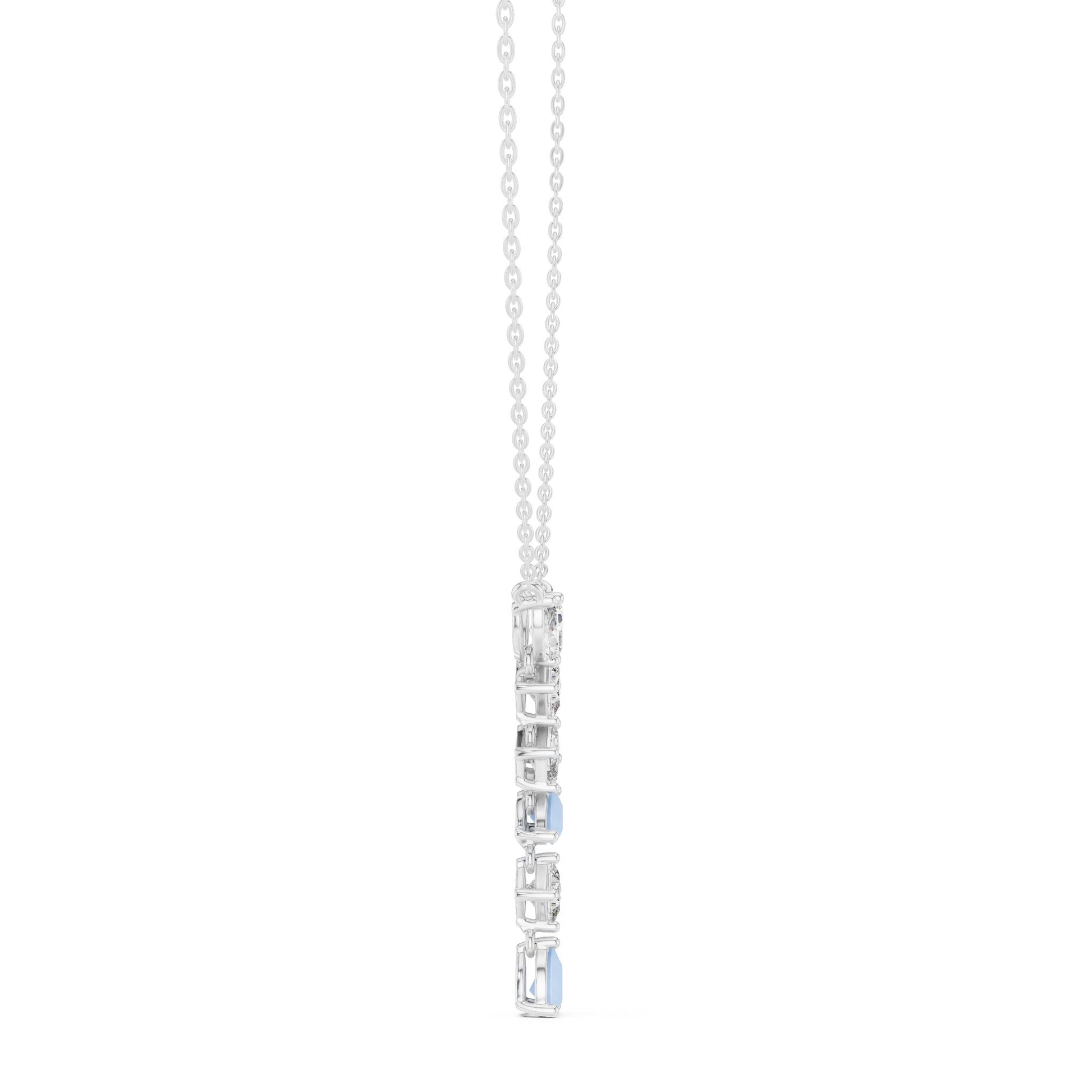 Round Lab Grown Diamond Side-Stone Pendant