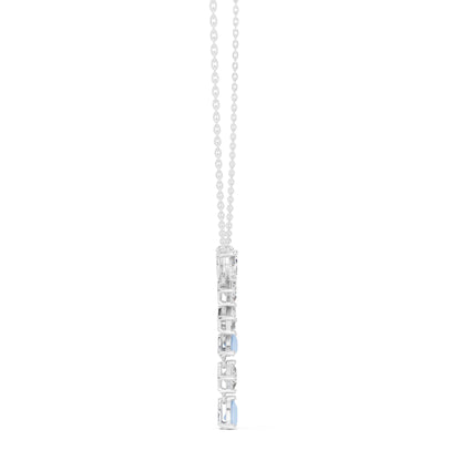 Round Lab Grown Diamond Side-Stone Pendant