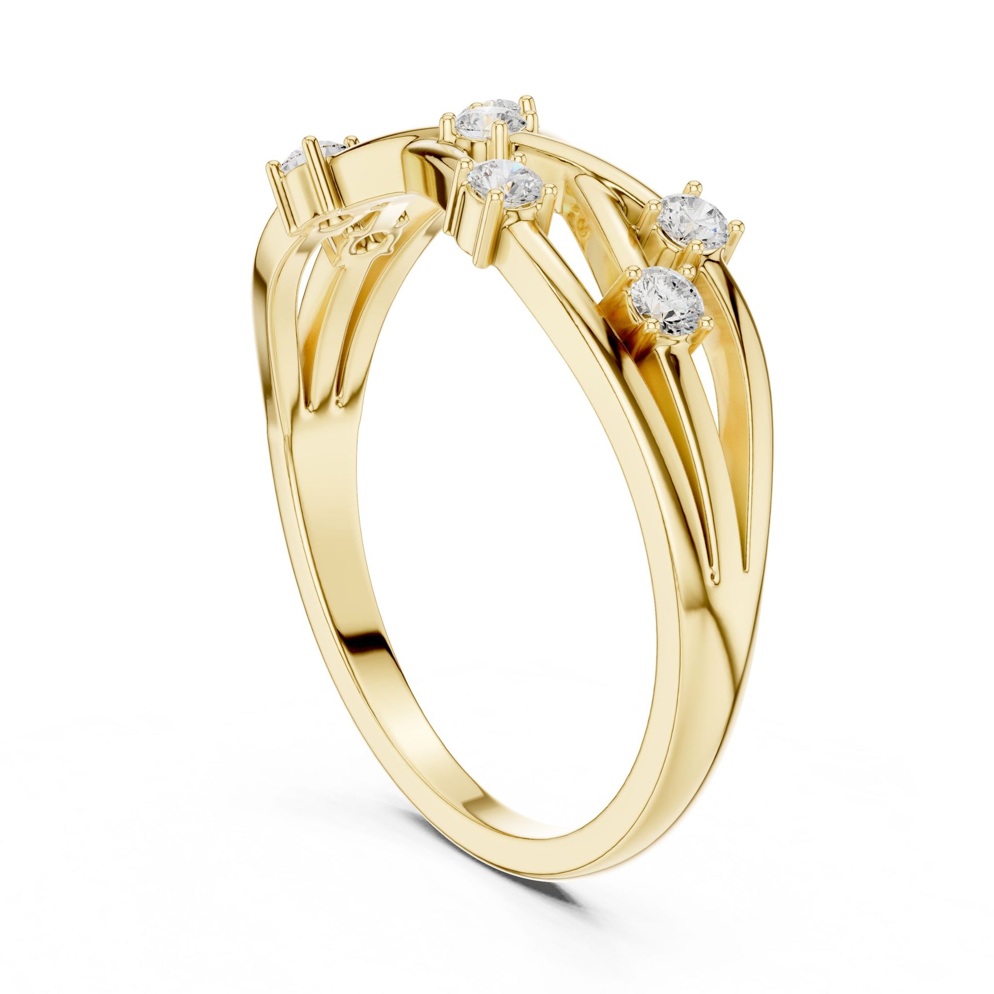 Women's Round Lab Grown Diamond Side-Stone Ring