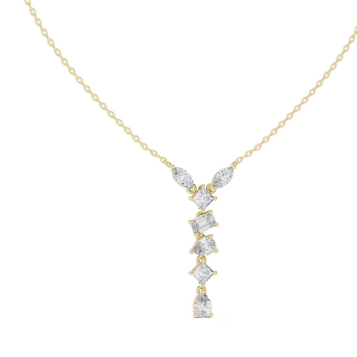 Round Lab Grown Diamond Side-Stone Pendant