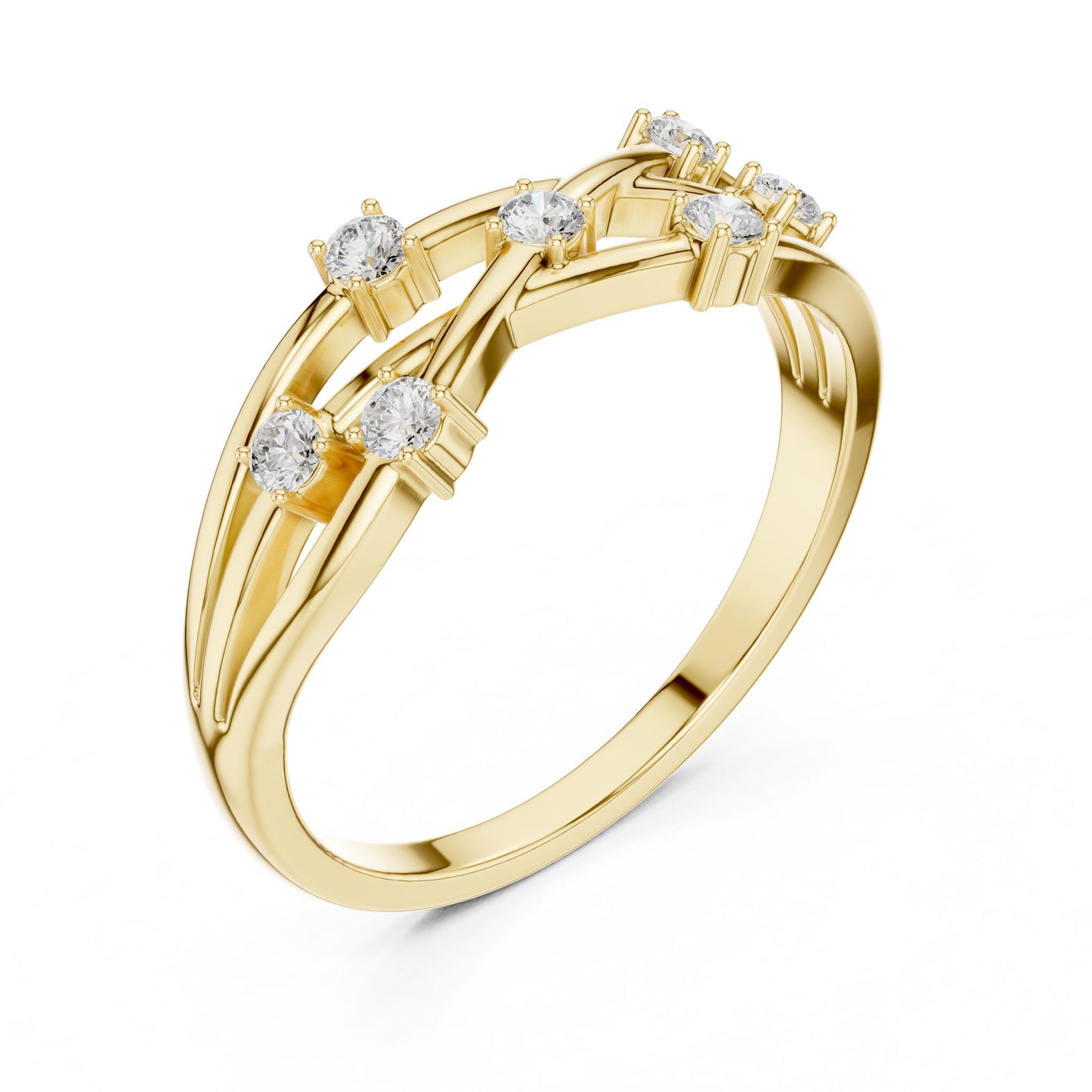Women's Round Lab Grown Diamond Side-Stone Ring