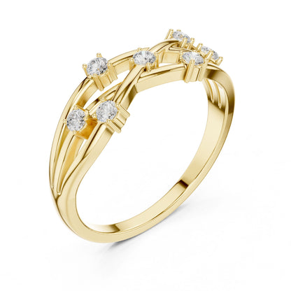 Women's Round Lab Grown Diamond Side-Stone Ring