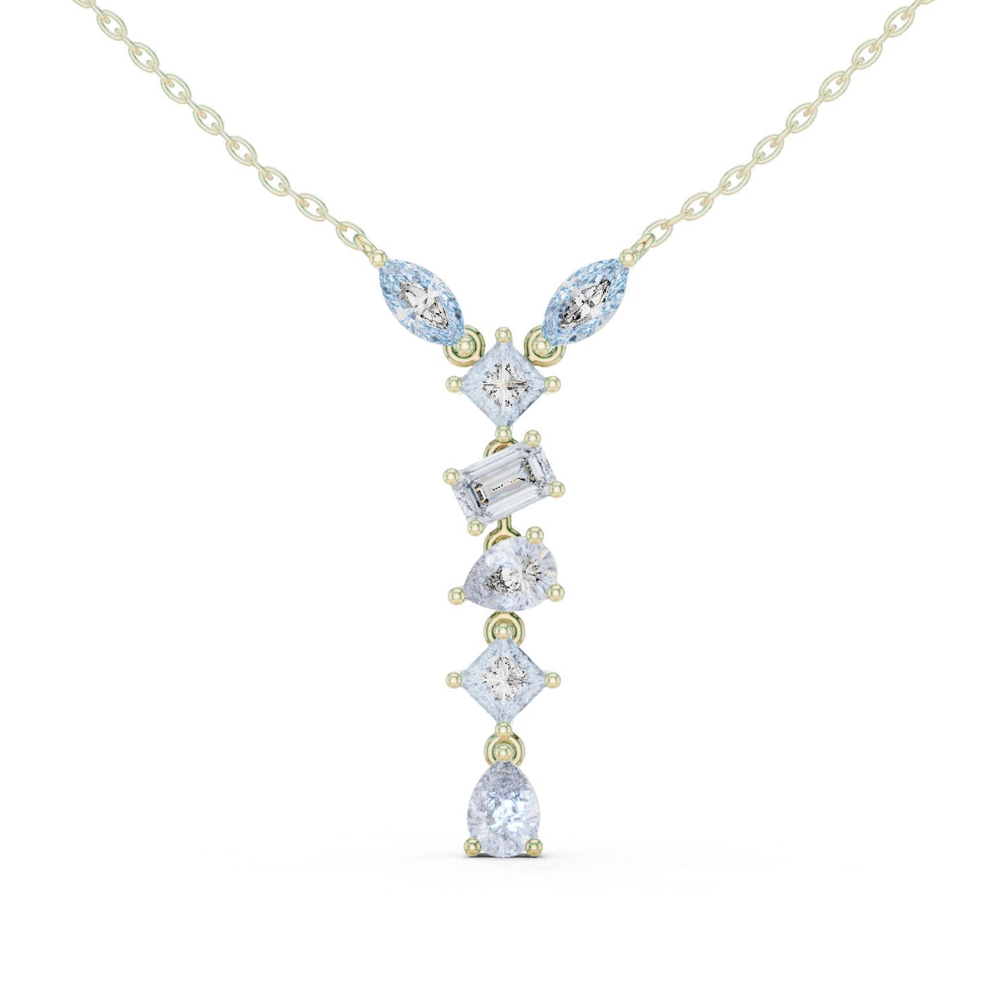 Round Lab Grown Diamond Side-Stone Pendant