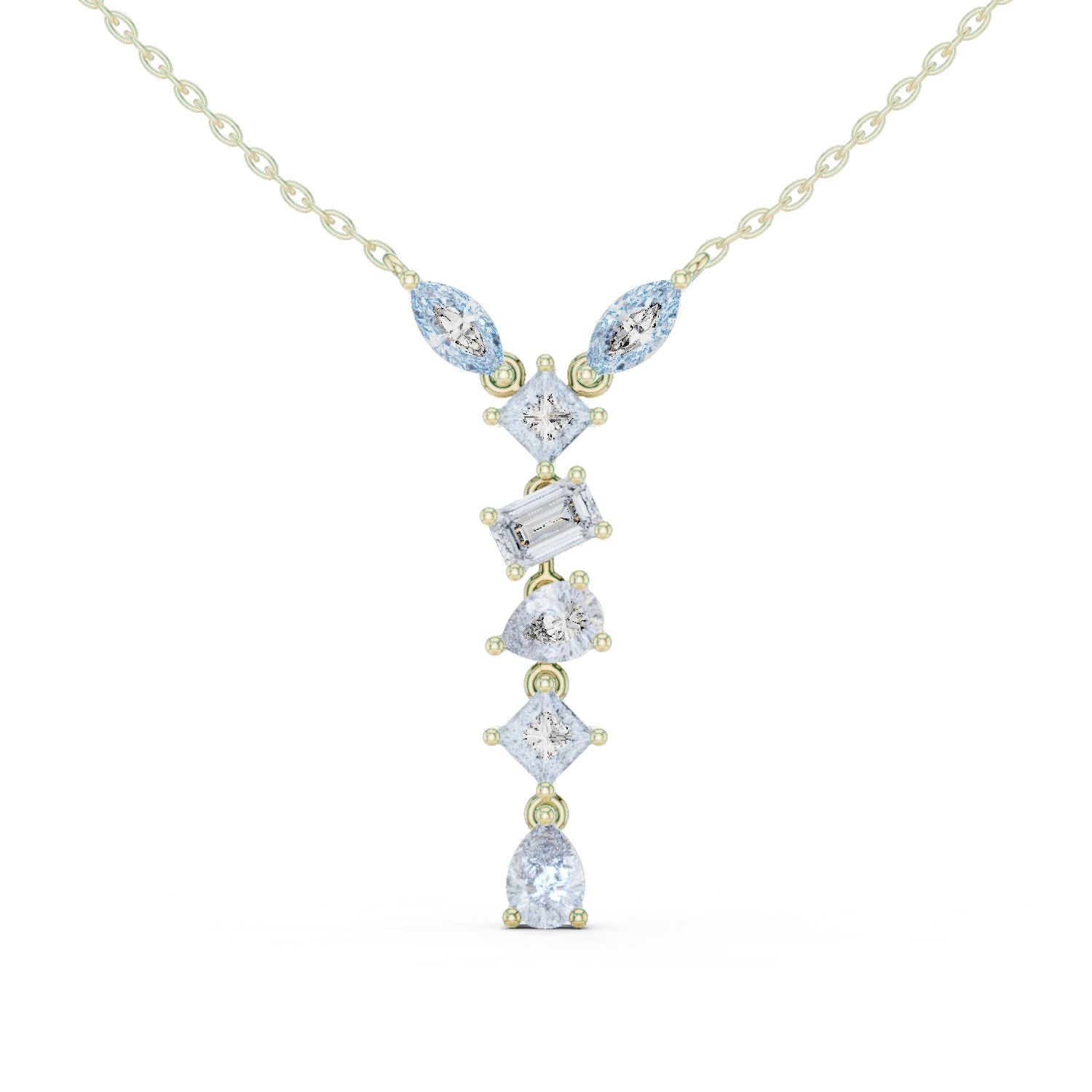 Round Lab Grown Diamond Side-Stone Pendant