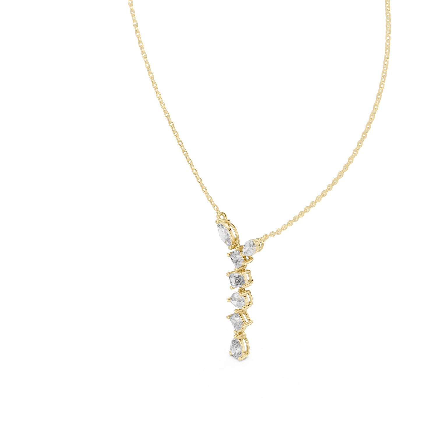 Round Lab Grown Diamond Side-Stone Pendant
