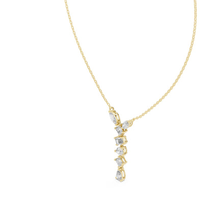 Round Lab Grown Diamond Side-Stone Pendant