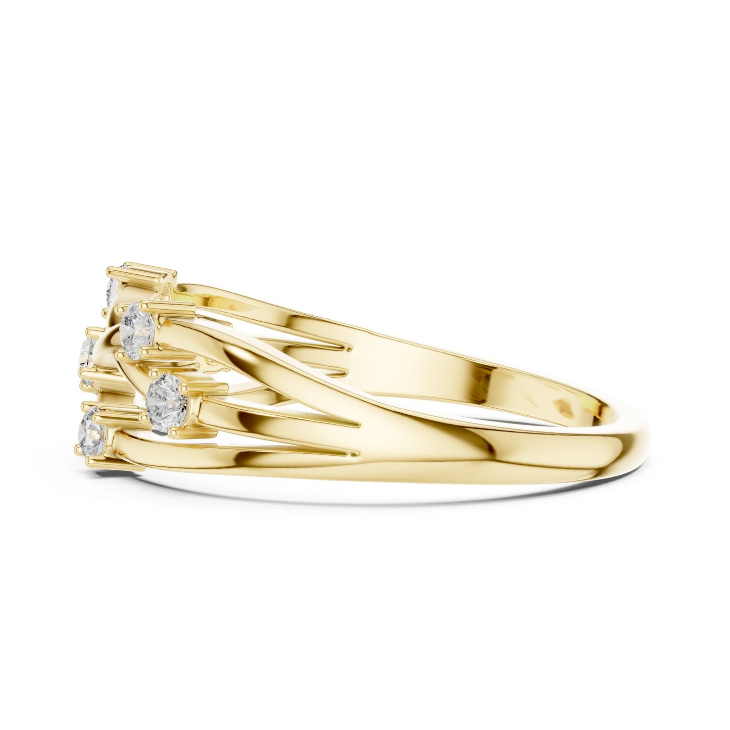 Women's Round Lab Grown Diamond Side-Stone Ring