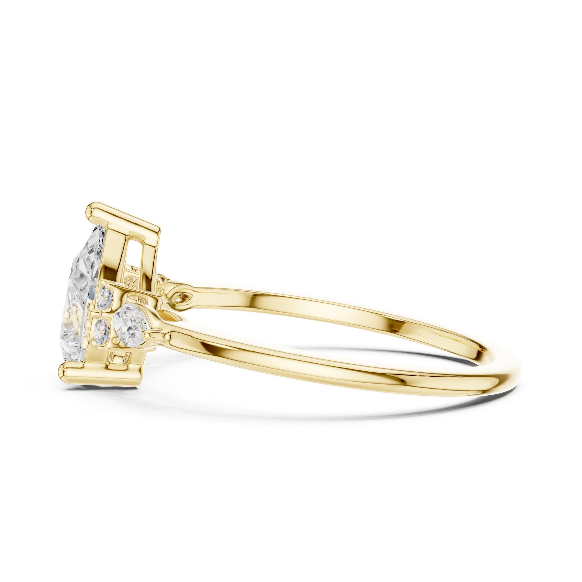 Women's Round Lab Grown Diamond Side-Stone Ring