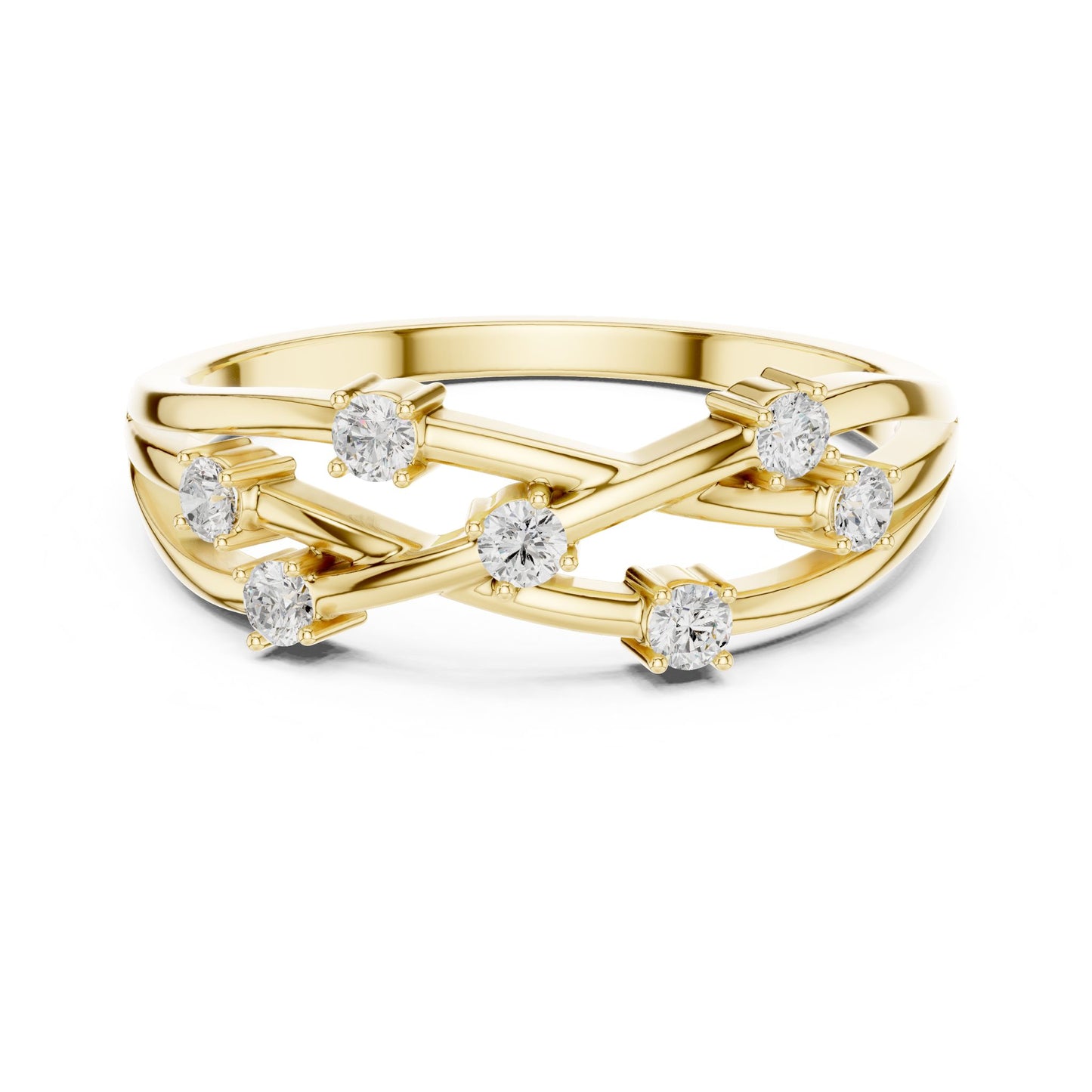 Women's Round Lab Grown Diamond Side-Stone Ring