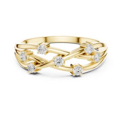 Women's Round Lab Grown Diamond Side-Stone Ring