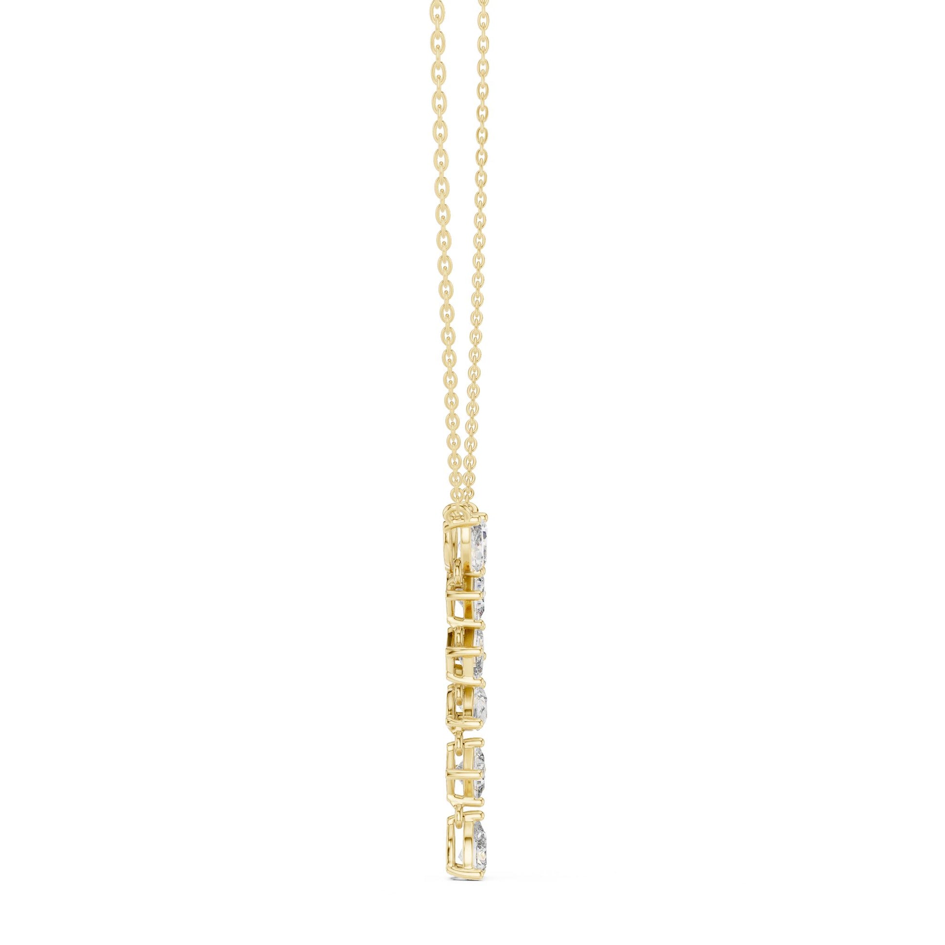Round Lab Grown Diamond Side-Stone Pendant