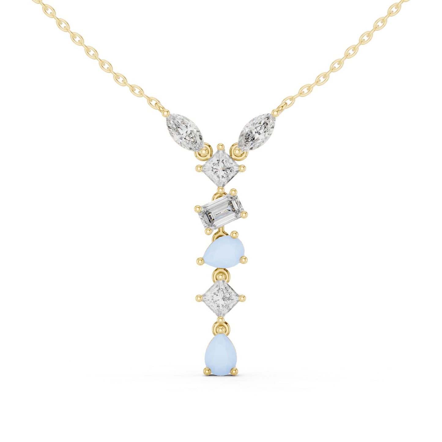 Round Lab Grown Diamond Side-Stone Pendant