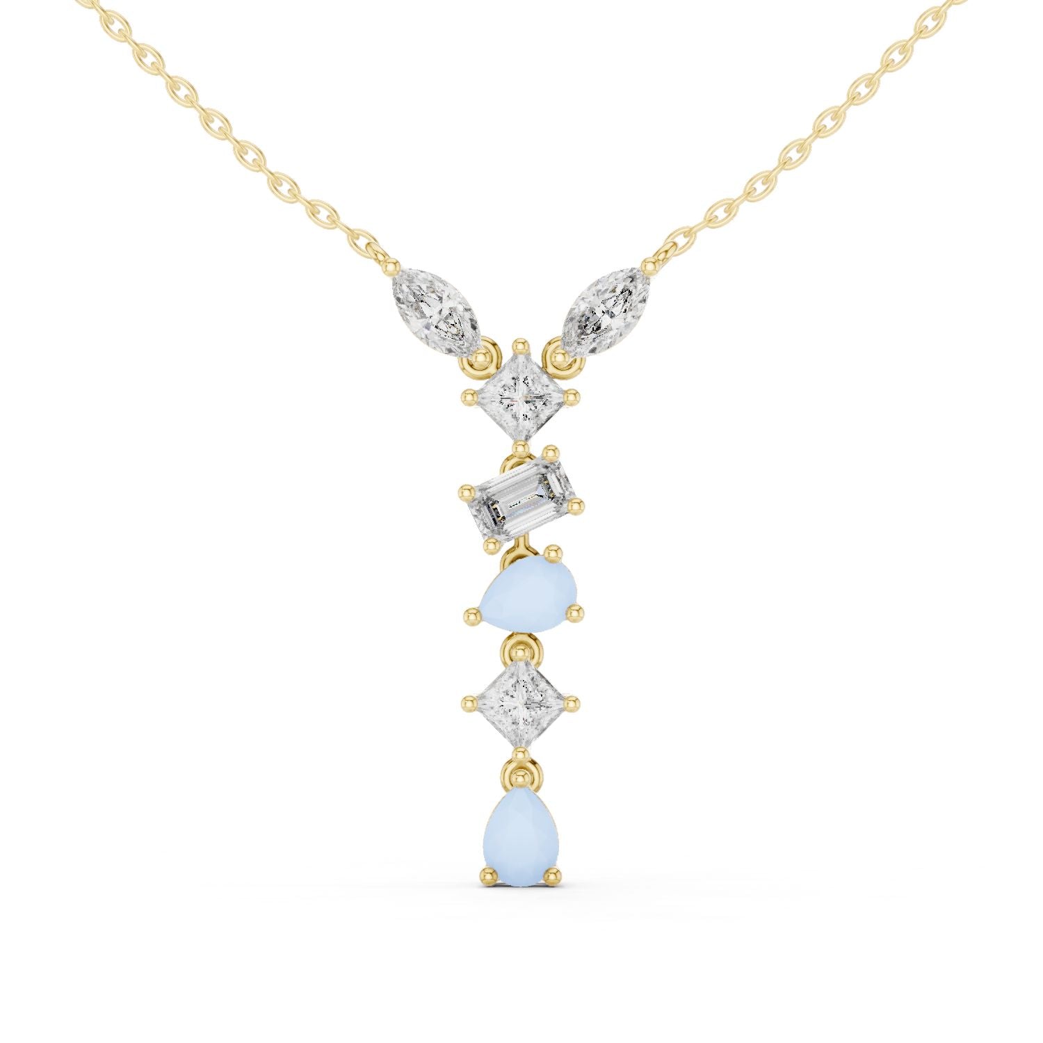 Round Lab Grown Diamond Side-Stone Pendant