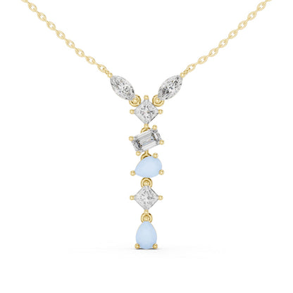 Round Lab Grown Diamond Side-Stone Pendant